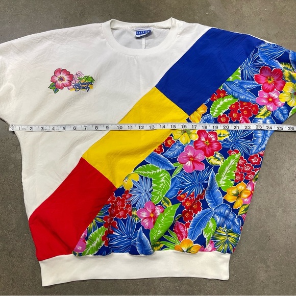 Vintage Cape Cod Floral Surf Shirt L 80s 90s - Picture 5 of 8